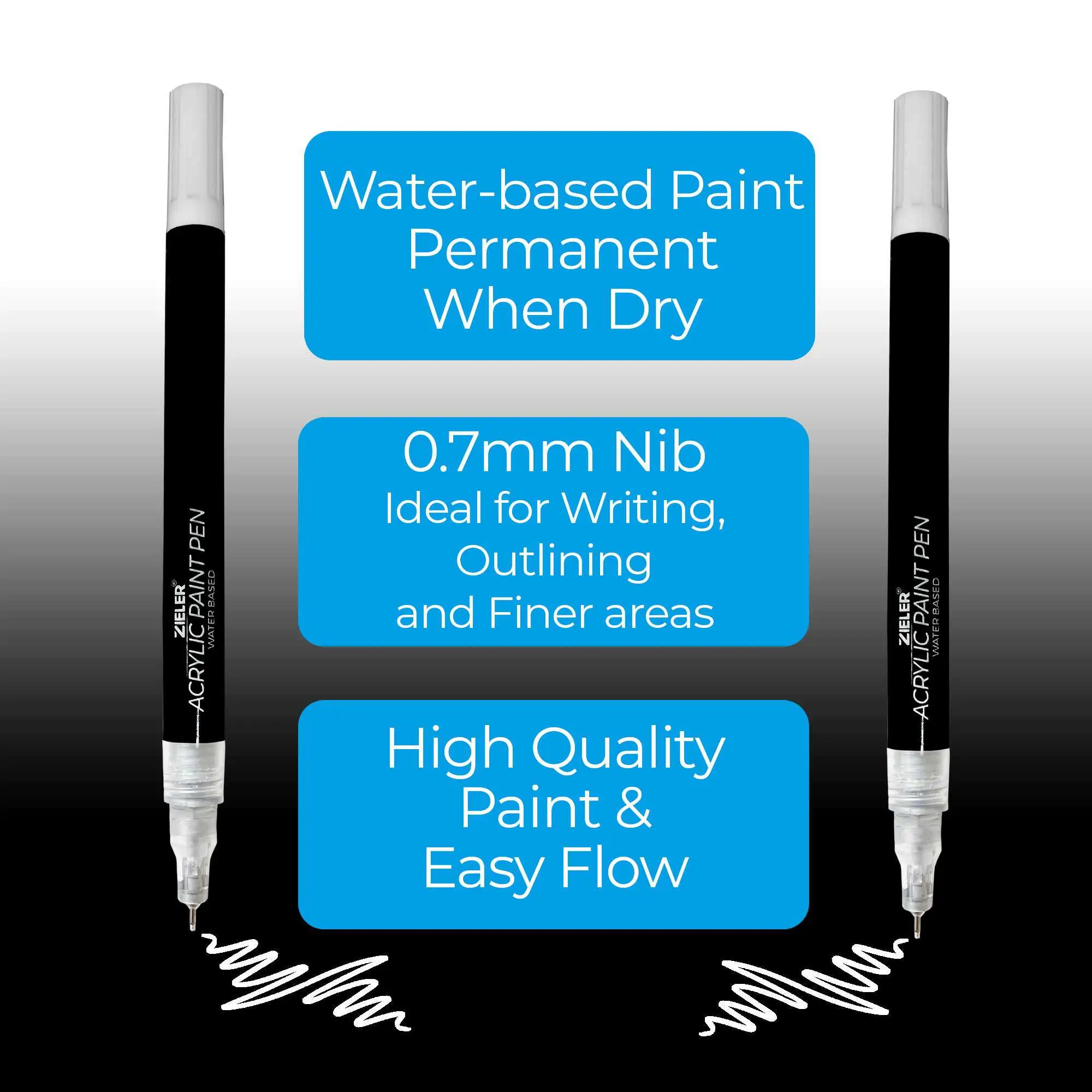 Acrylic Paint Maker Pens 0.7mm - Extra Fine - White